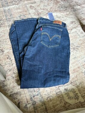Levi's Women's Straight Leg Jeans in Dark Blue Denim
